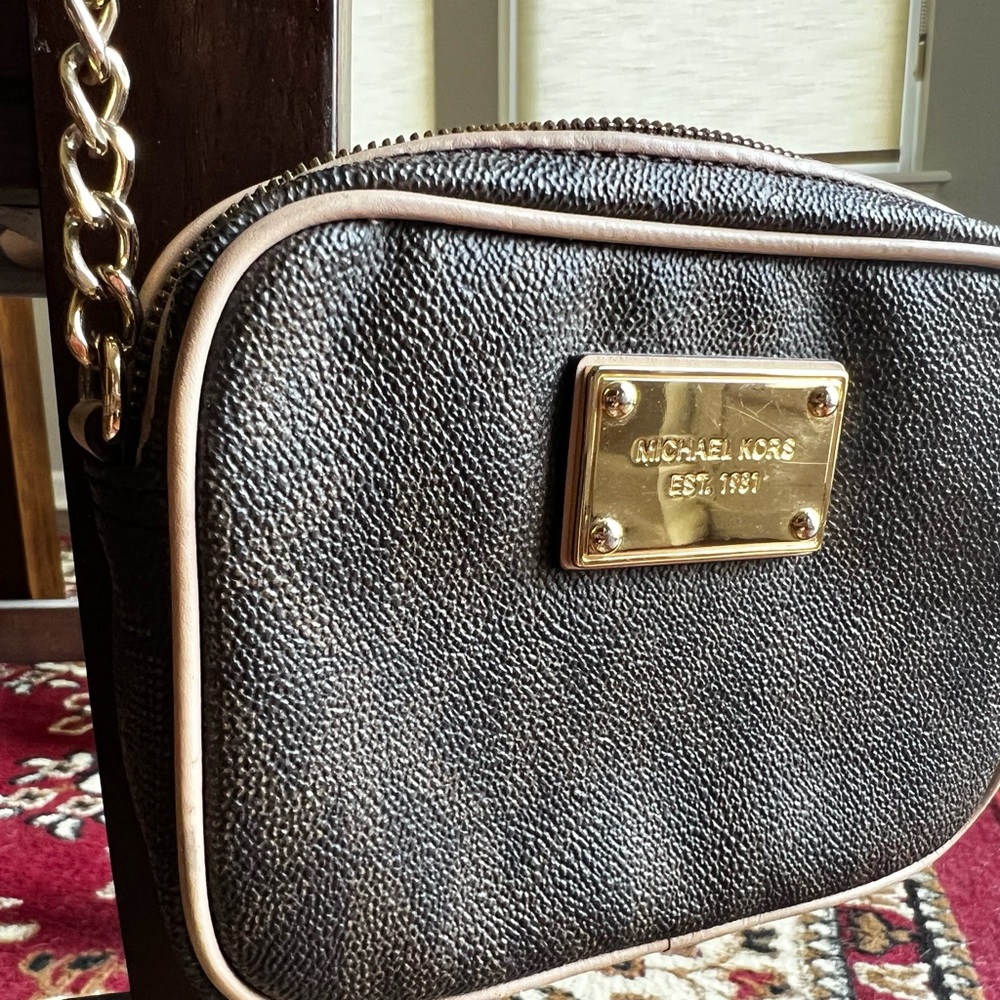 Michael Kors Brown Monogram Crossbody Bag